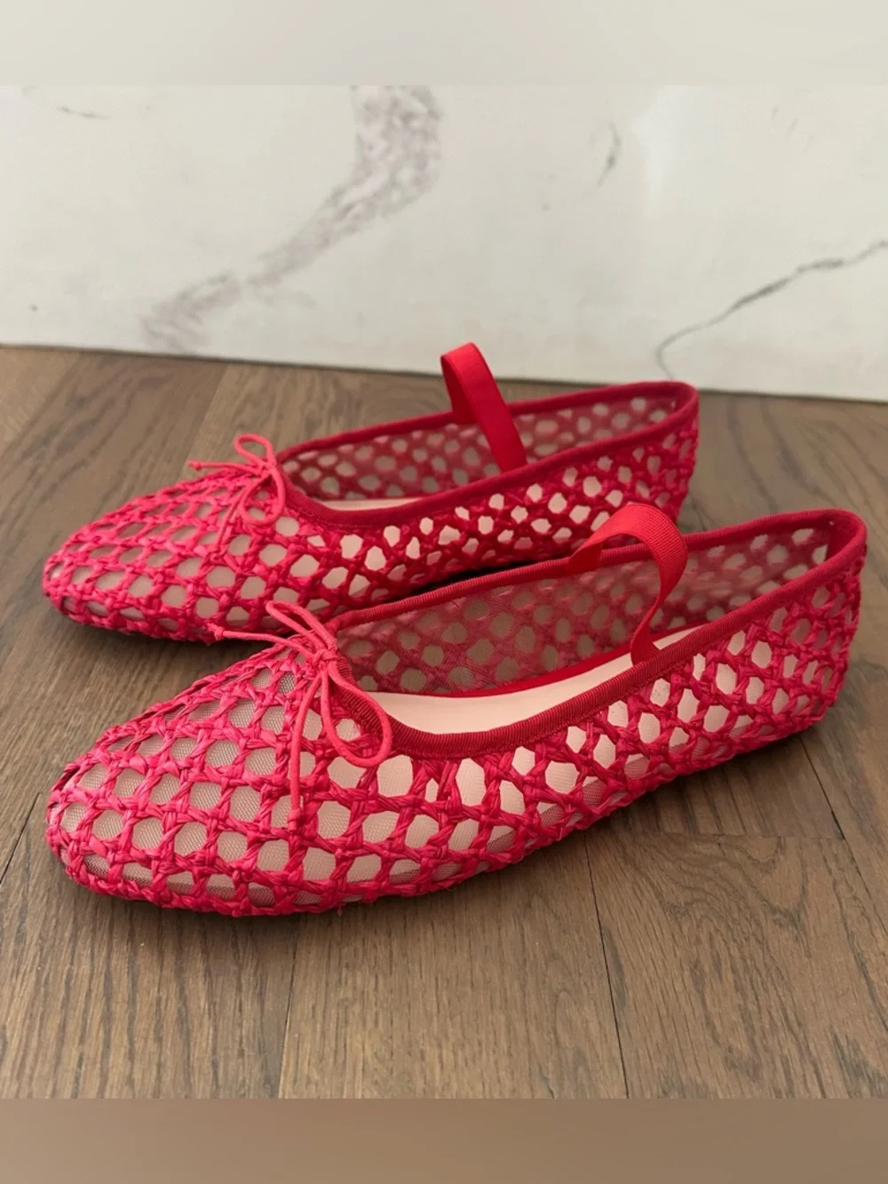 Like New Loeffler Randall Leonie Woven Soft Ballet Flats in Red Size 9B - Picture 3 of 8